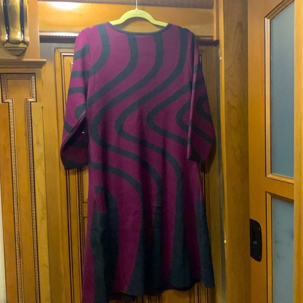 NWOT Nina Leonard Jacquard Long Sleeve Sweater Dress Size Large - Picture 5 of 9